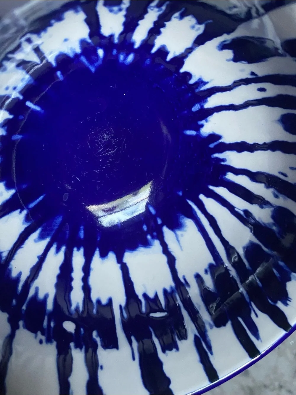 West Elm Blue indigo tie-dye Nesting Bowl set of 2